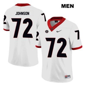 Men's Georgia Bulldogs NCAA #72 Netori Johnson Nike Stitched White Legend Authentic College Football Jersey PMM7654DY